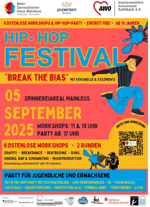 „Break the Bias“ – Hip-Hop-Festival am 5. September 2025 in Mainleus